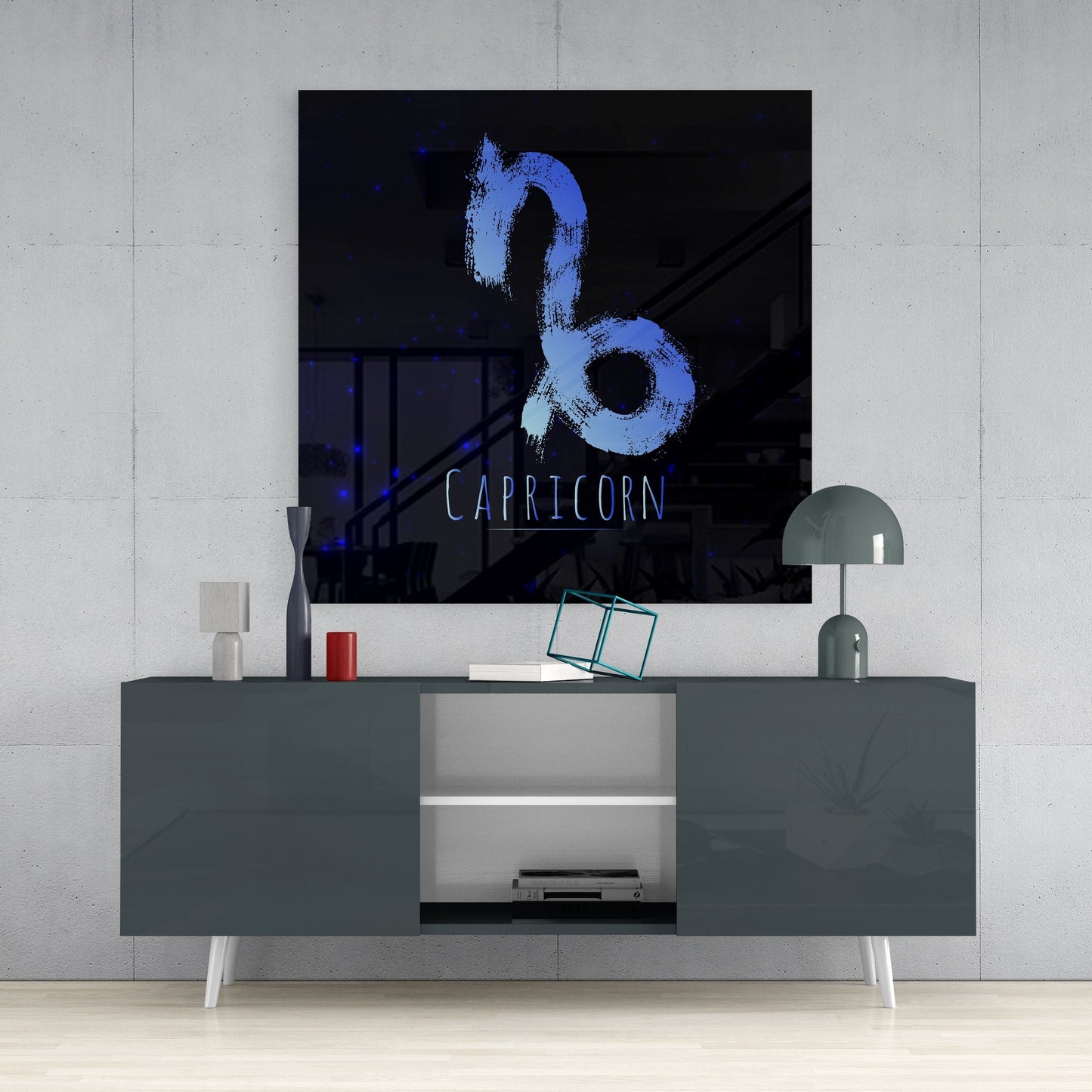 Starry Capricorn Glass Wall Art