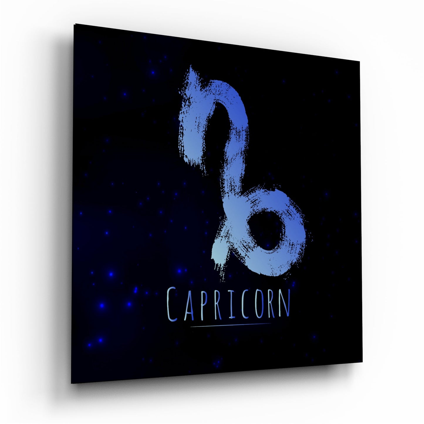 Starry Capricorn zodiac glass wall art