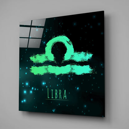 Starry Night Libra Zodiac Glass Wall Art