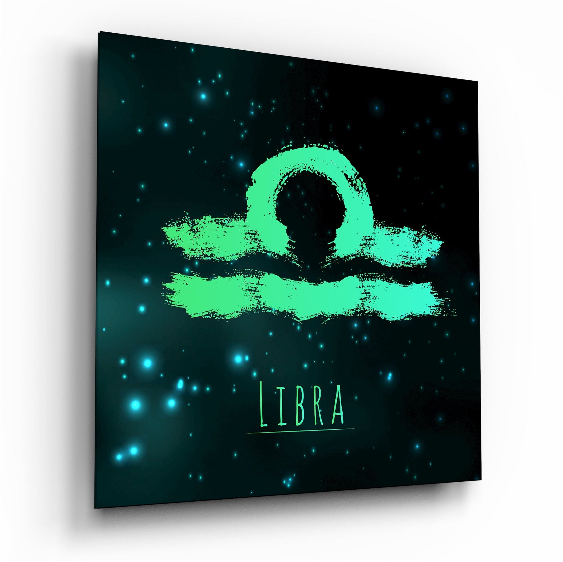Starry night Libra zodiac glass wall art