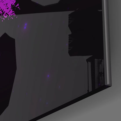 Magenta Brushstroke Pisces Glass Wall Art