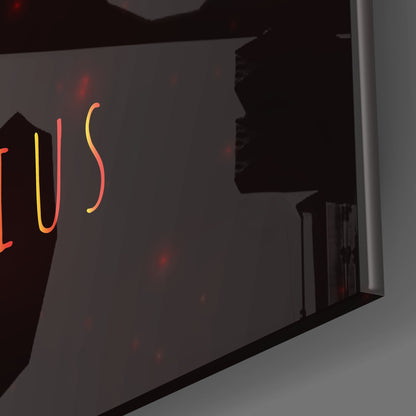 Red and Yellow Arrow Sagittarius Glass Wall Art
