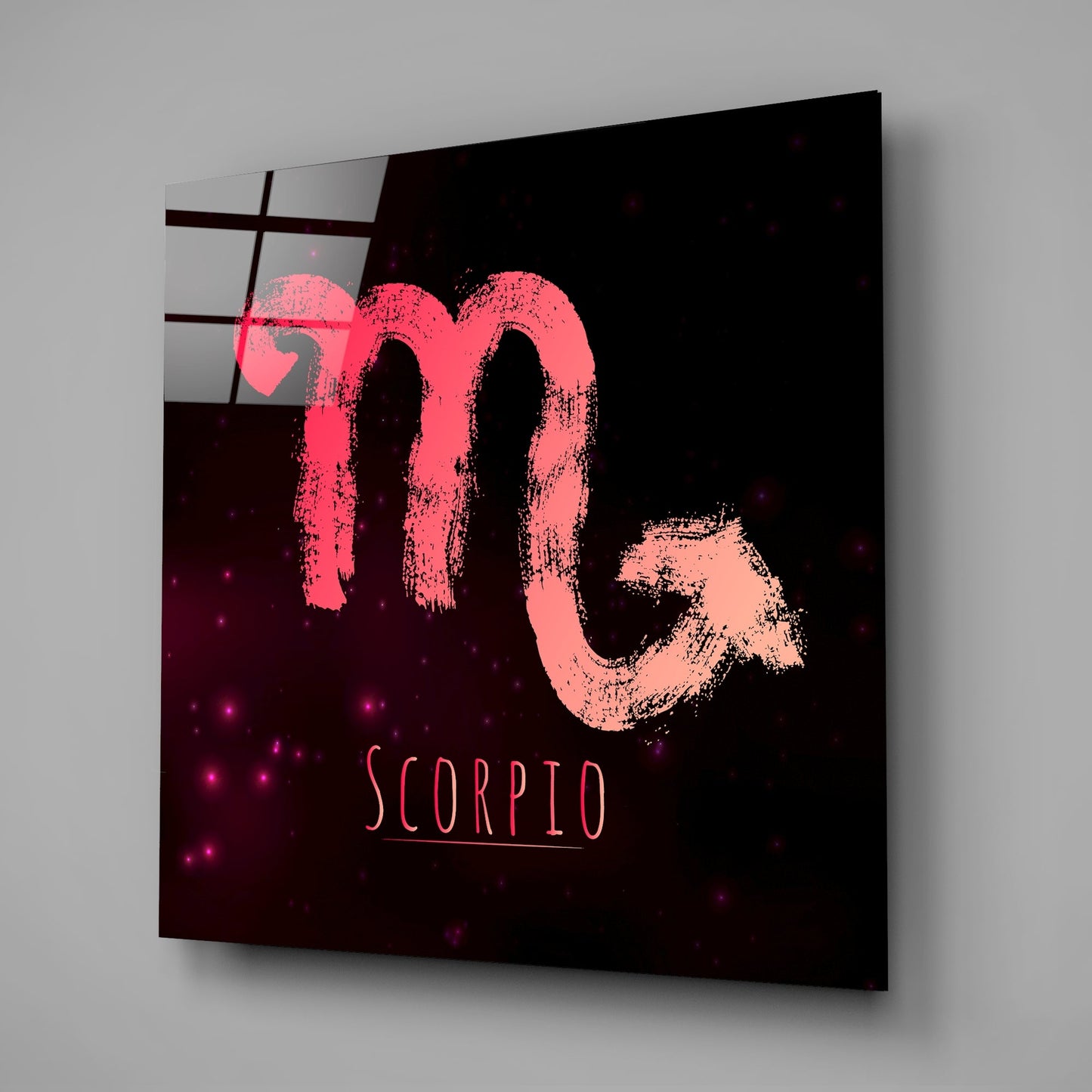 Scorpio Zodiac Crimson Sky Glass Wall Art