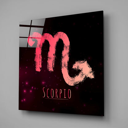 Scorpio Zodiac Crimson Sky Glass Wall Art
