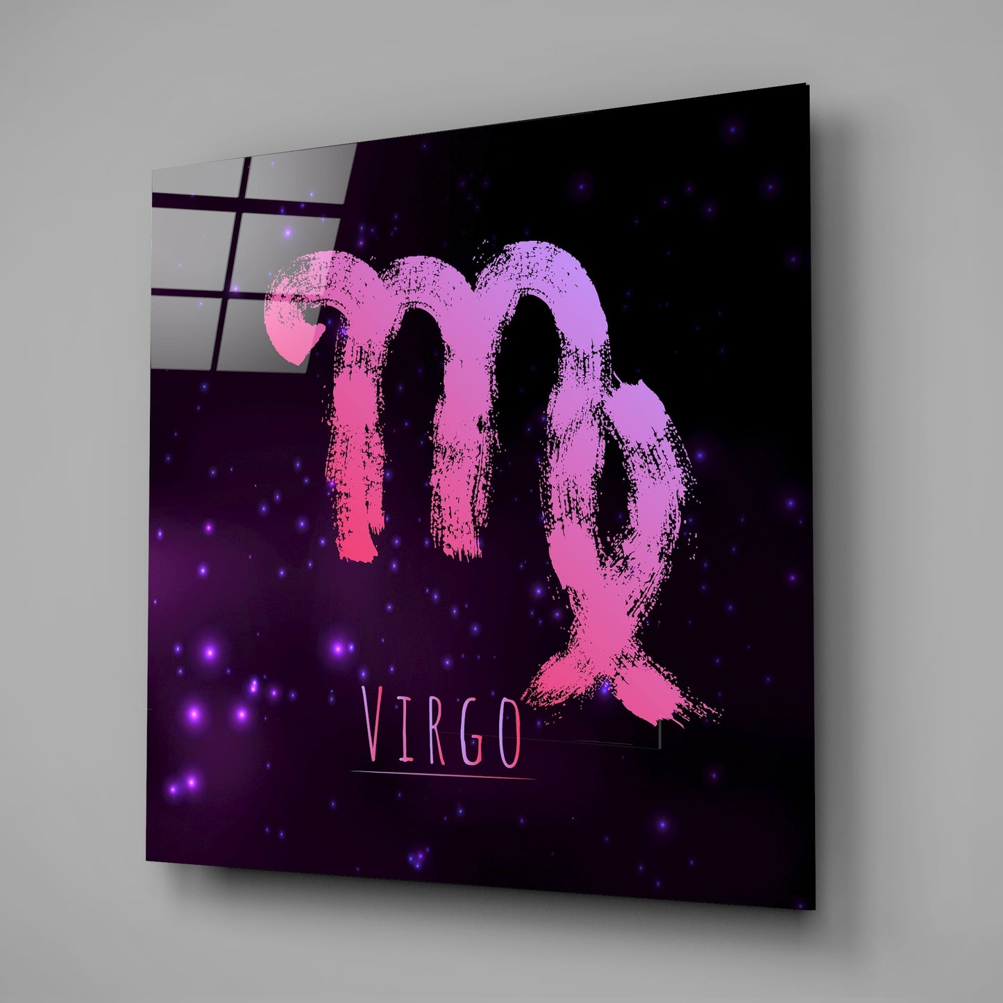 Purple Nebula Virgo Glass Wall Art