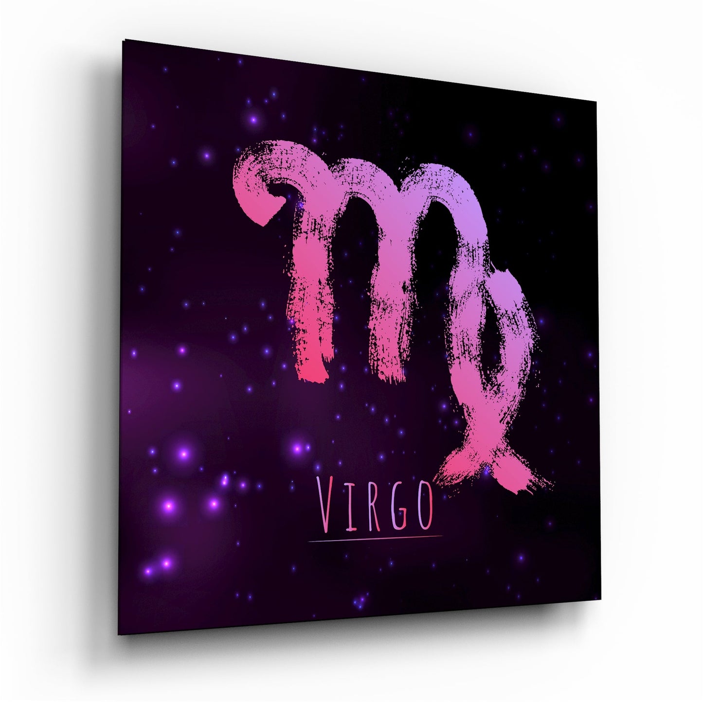 Purple Nebula Virgo Glass Wall Art