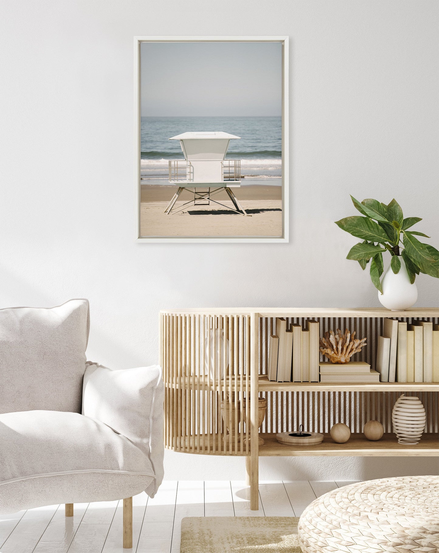 Surf Shack Coastal Framed Canvas Wall Art