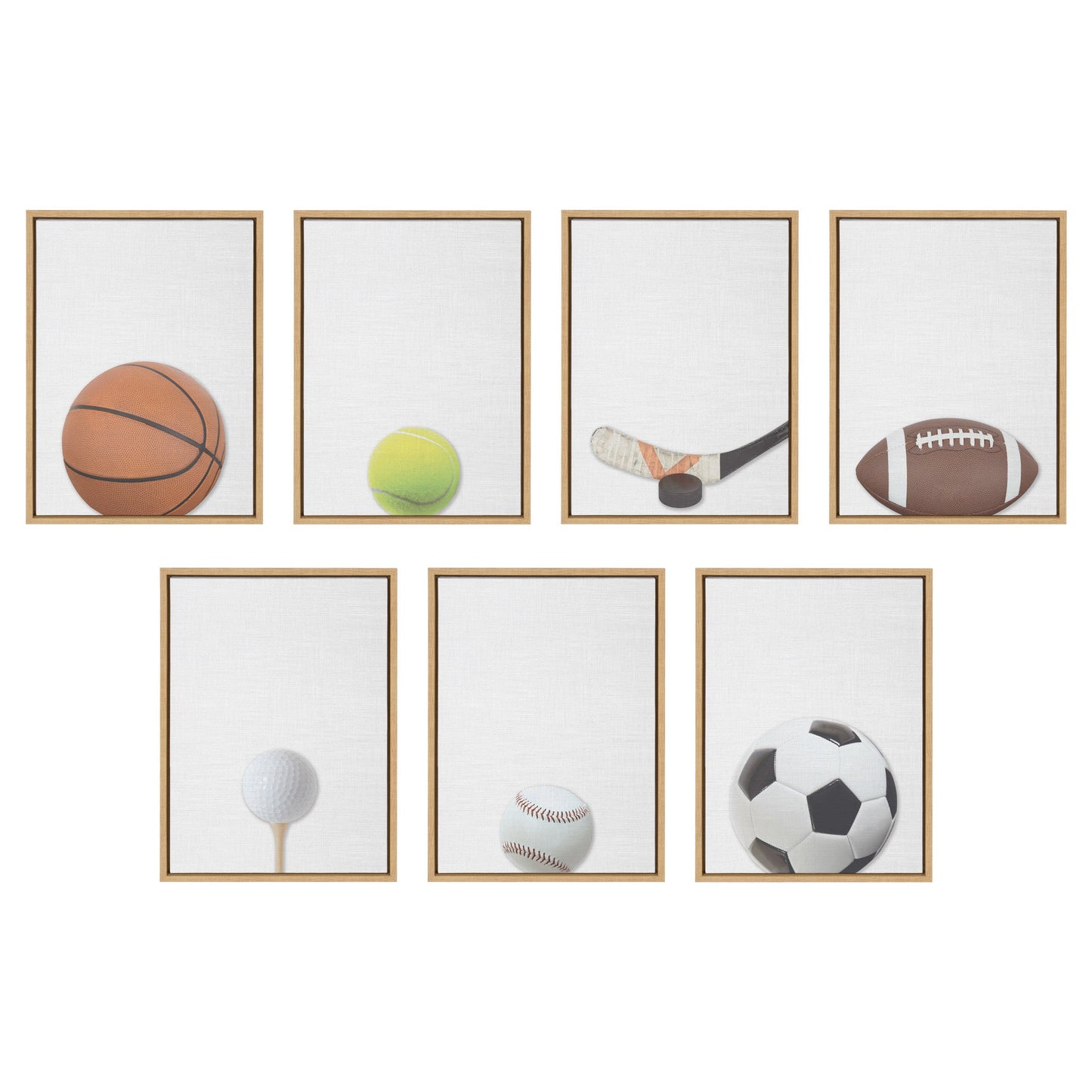 Color Golf Ball Framed Canvas Wall Art