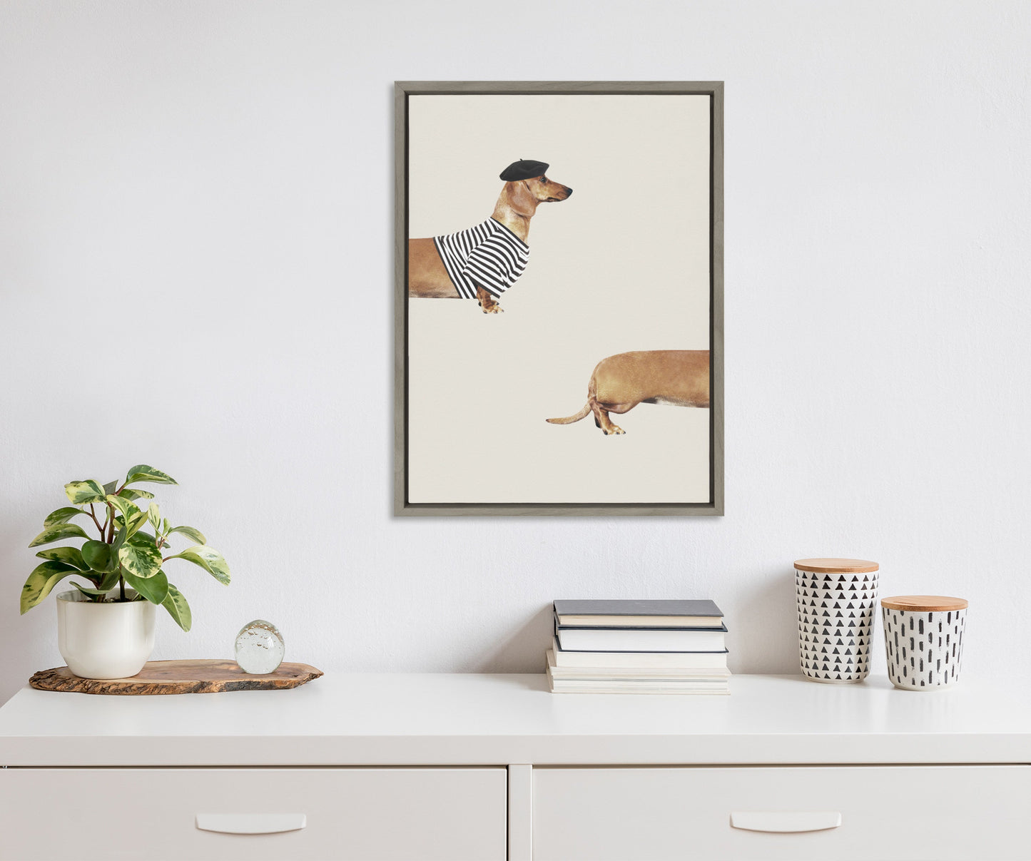 Long Dog Framed Canvas Wall Art