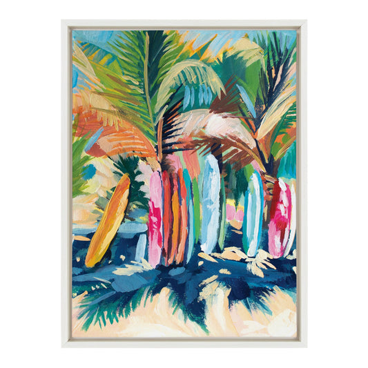 Surf and Sand Ocean Framed Canvas Wall Art