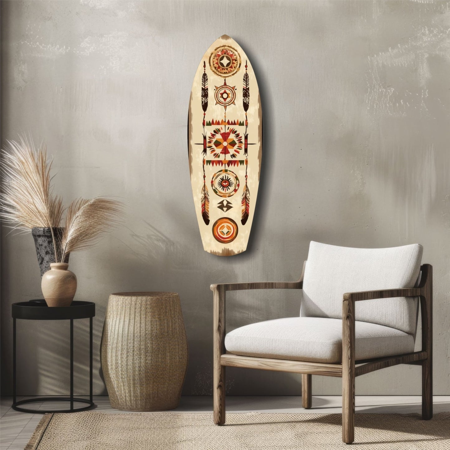 Aztec Patterns Glass Wall Art