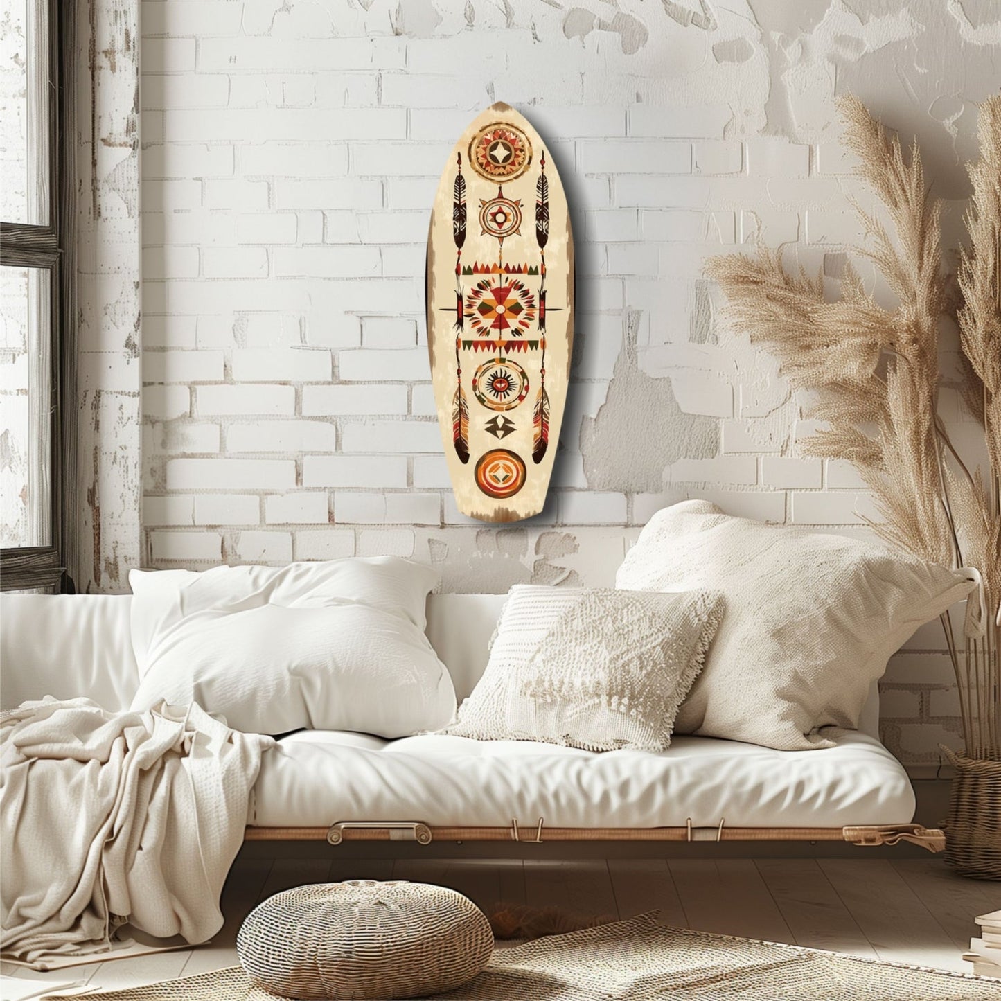 Aztec Patterns Glass Wall Art