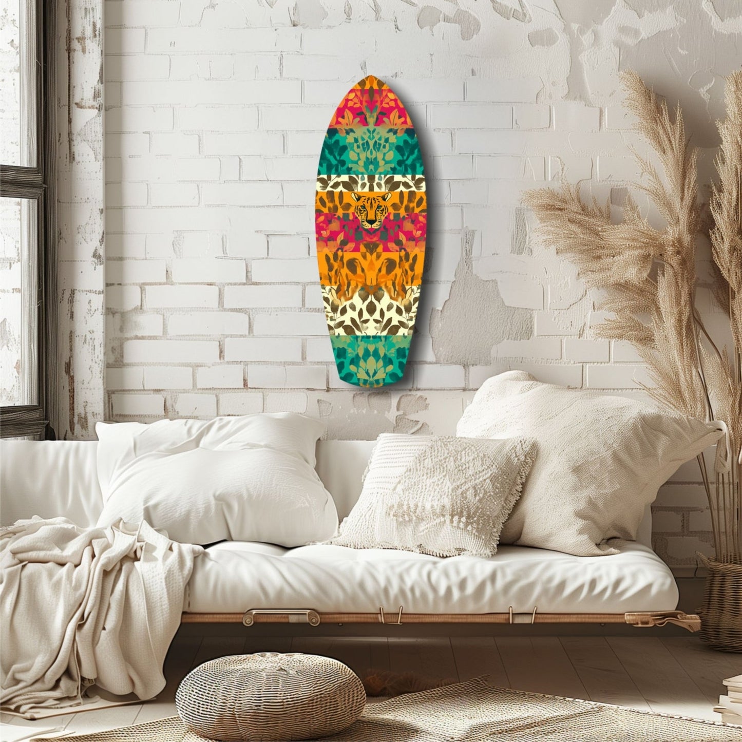 Camouflaged Tiger Glass Wall Art