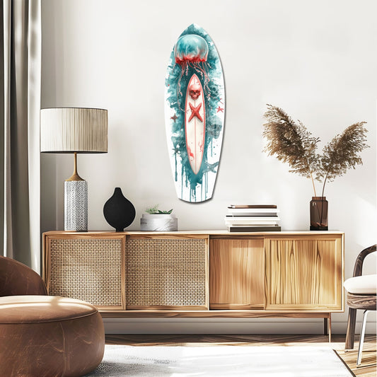 Tropical Jellyfish Glass Wall Art