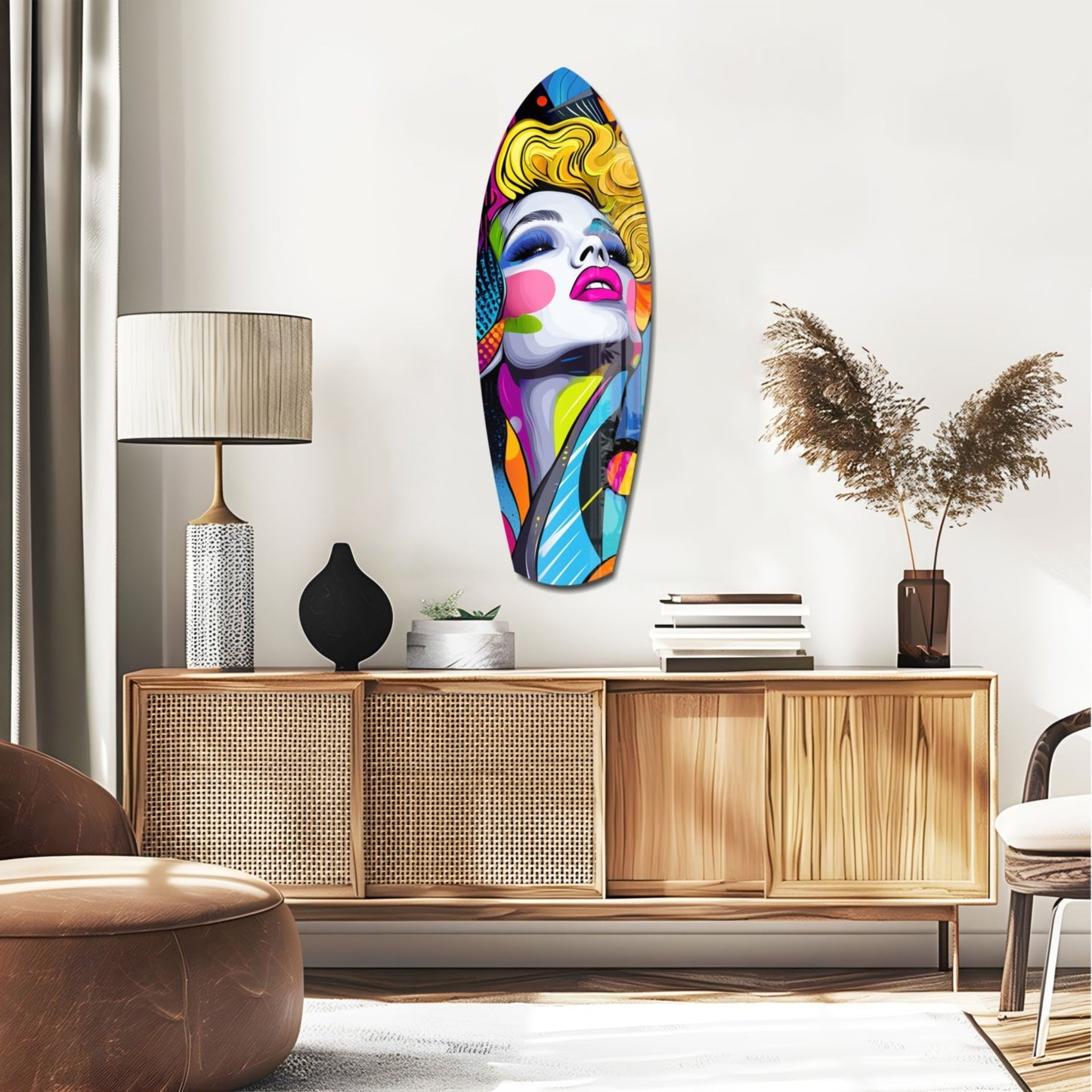 Vintage Woman Glass Wall Art