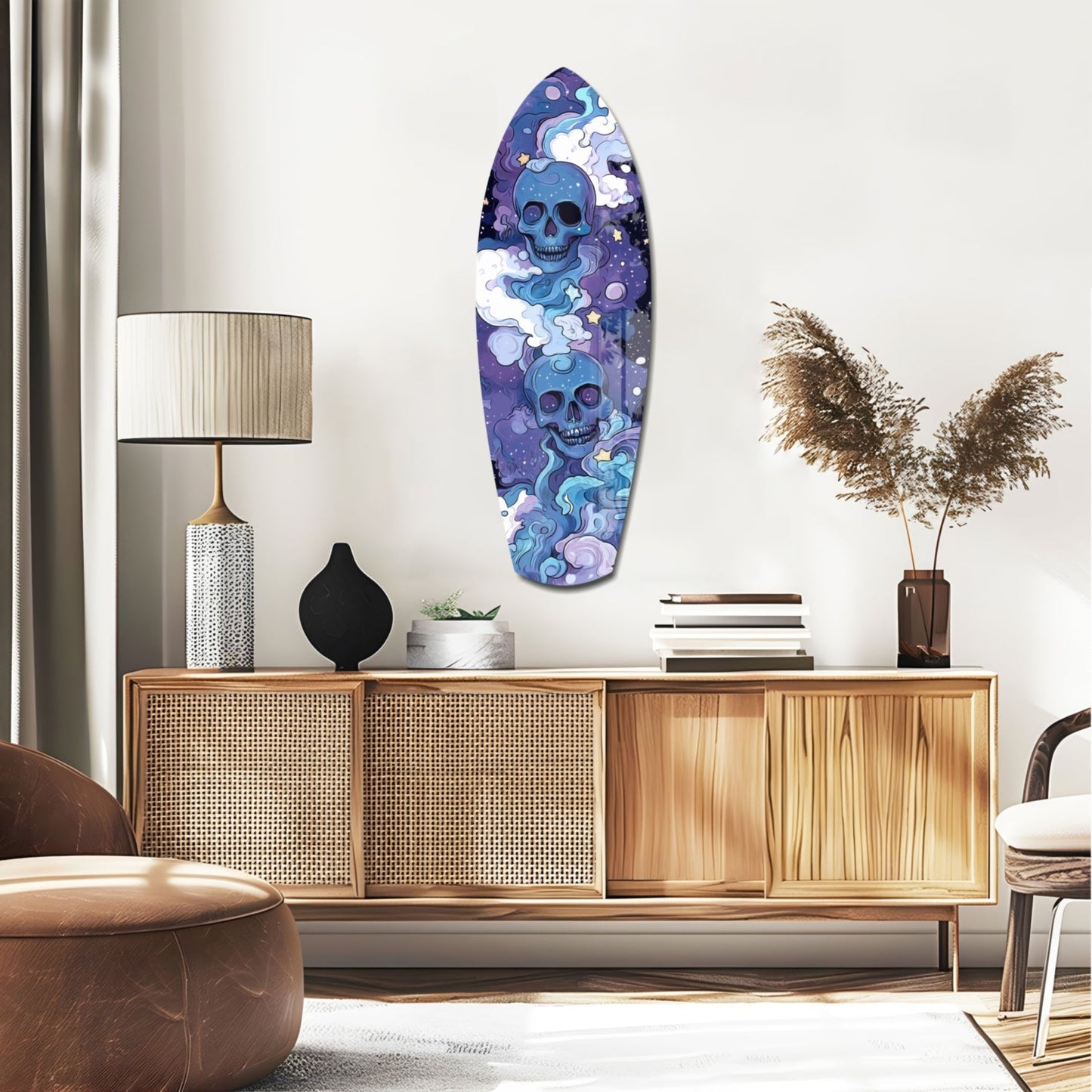 Midnight Skull Glass Wall Art