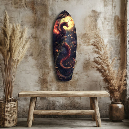 Moonlit Dragon Glass Wall Art