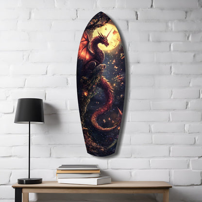 Moonlit Dragon Glass Wall Art