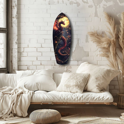 Moonlit Dragon Glass Wall Art