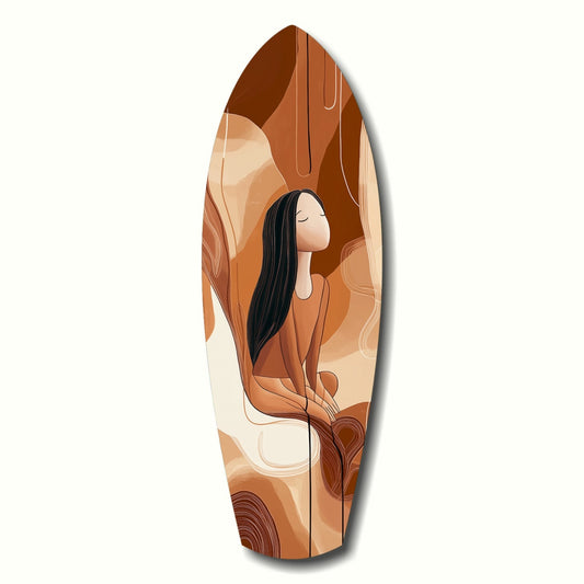 Listening the Waves glass wall art ocean print