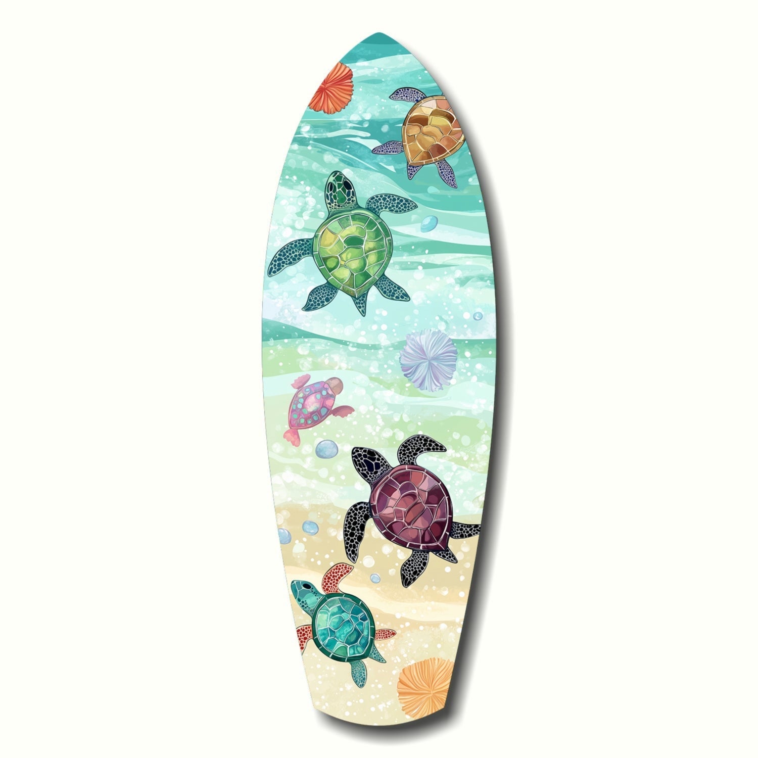 Caretta Caretta glass wall art sea turtle design