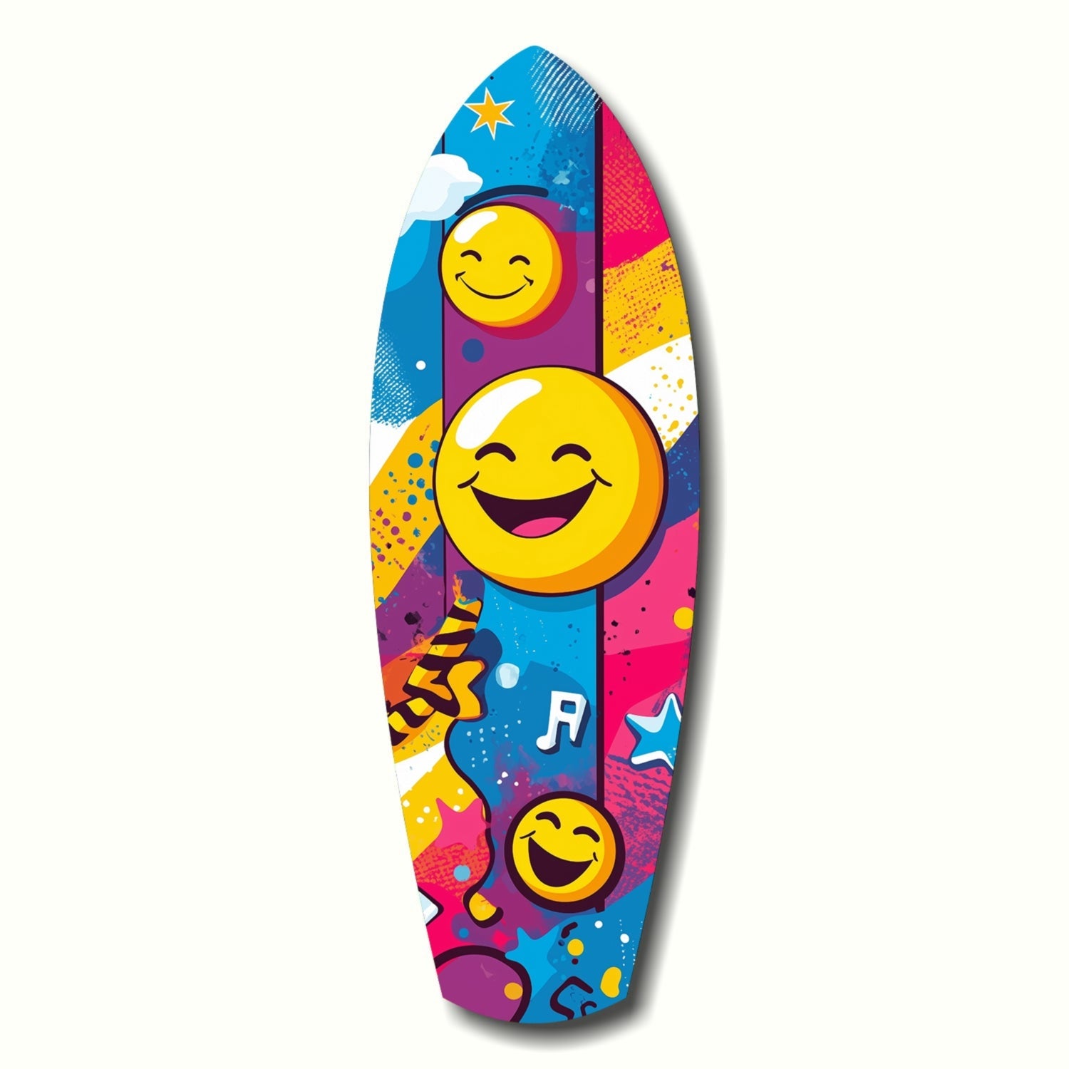 Smiley pop-art design printed on tempered glass wall art