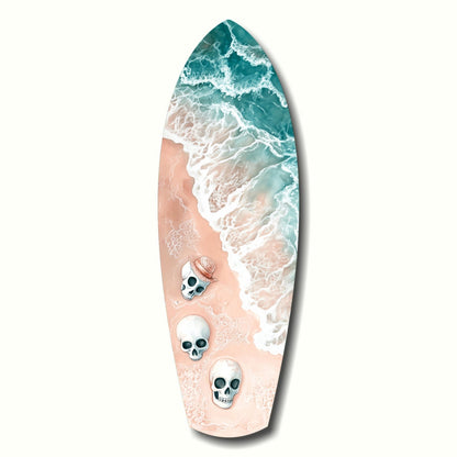 Seashore glass wall art coastal beach design