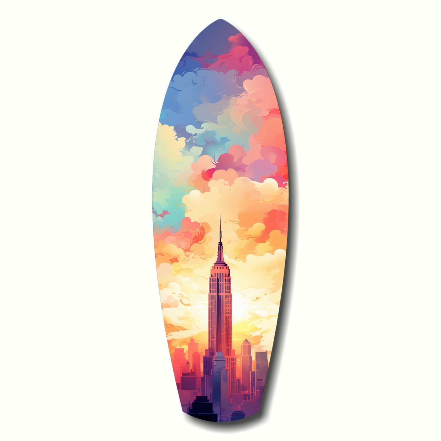 Golden Skyline glass wall art city skyline print