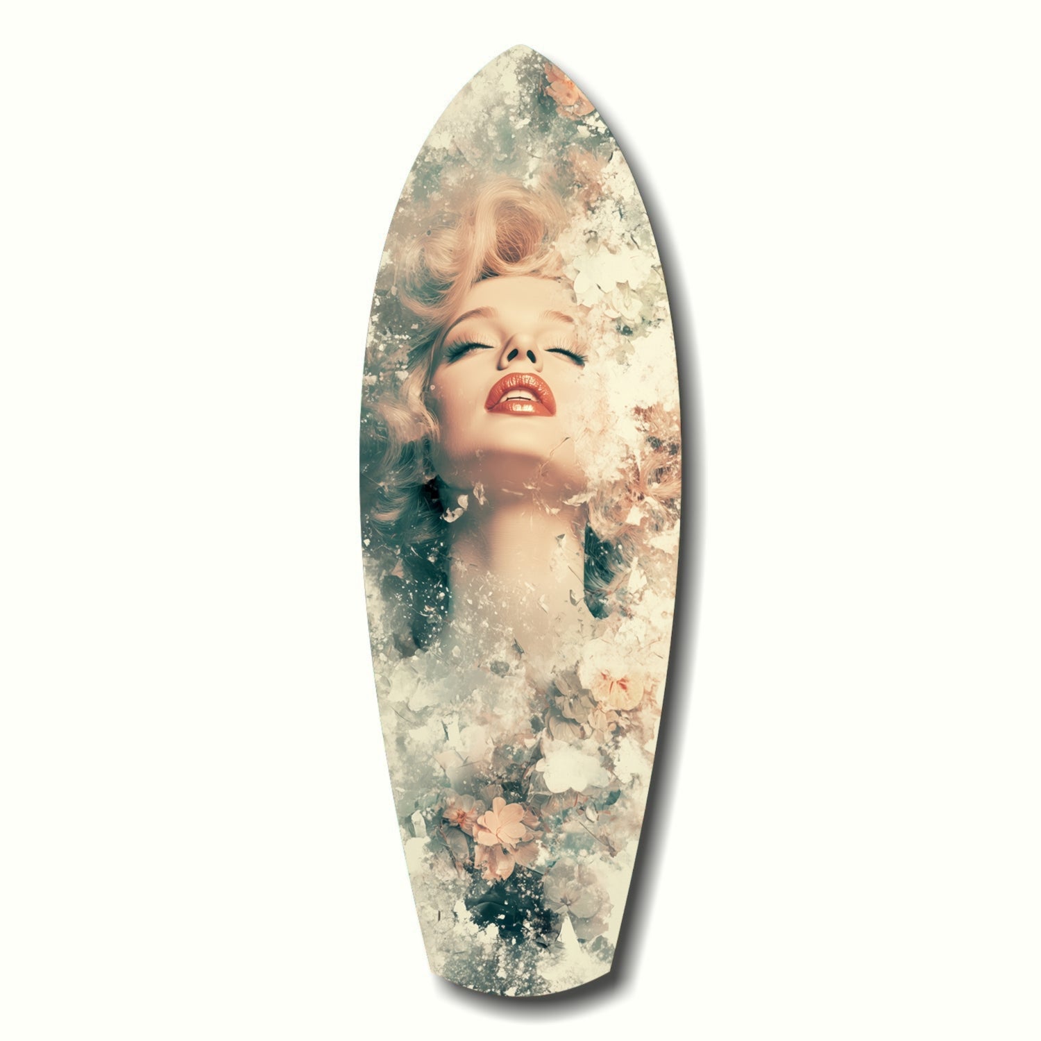 Floral Madonna tempered glass wall art hanging indoors
