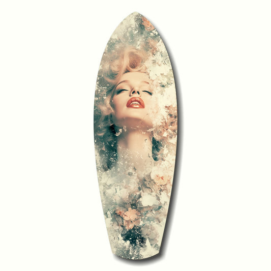 Floral Madonna tempered glass wall art hanging indoors