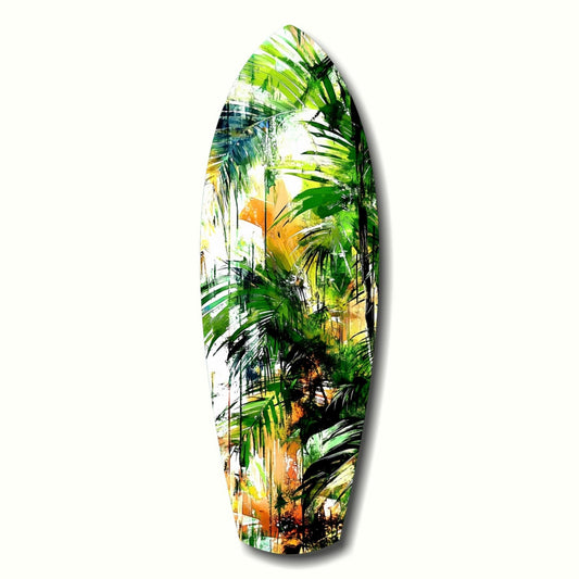 Tropical Forest glass wall art jungle scene