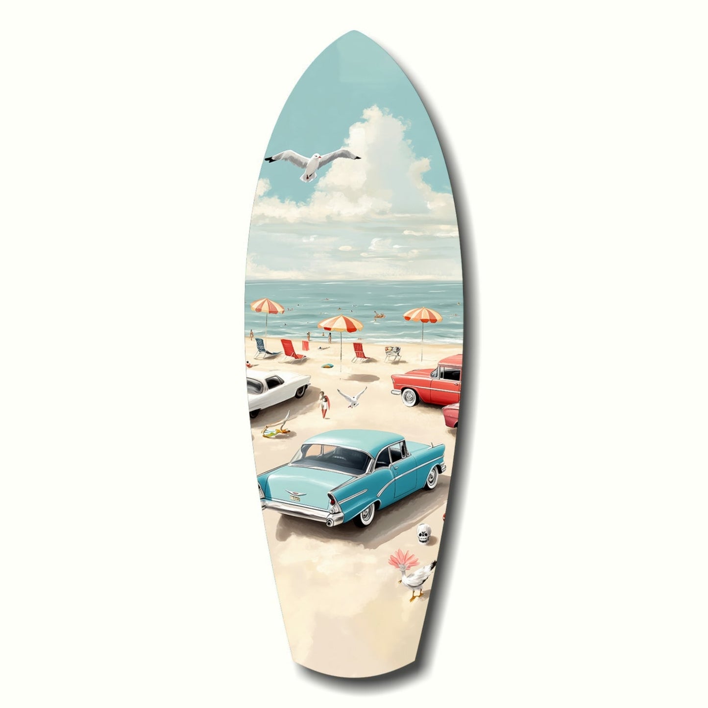 Timeless by the Sea glass wall art coastal panel