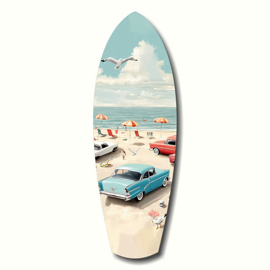 Timeless by the Sea glass wall art coastal panel