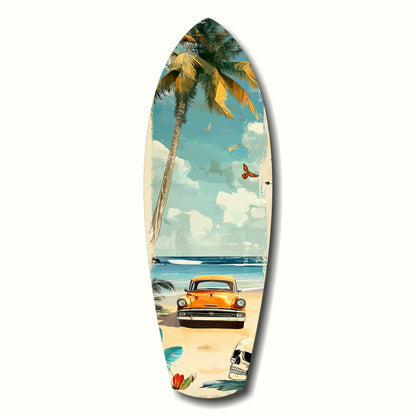 Timeless by the sea glass wall art, serene coastal panoramic scene on tempered glass