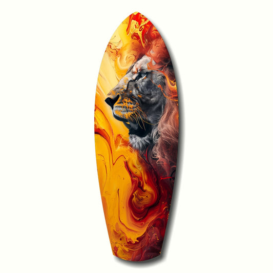 Tall lion pride glass wall art vertical tempered glass vivid wildlife