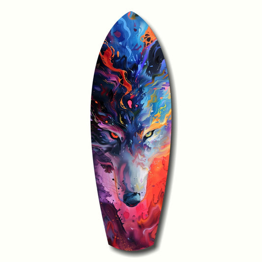 Alone Wolf V1 wolf glass wall art
