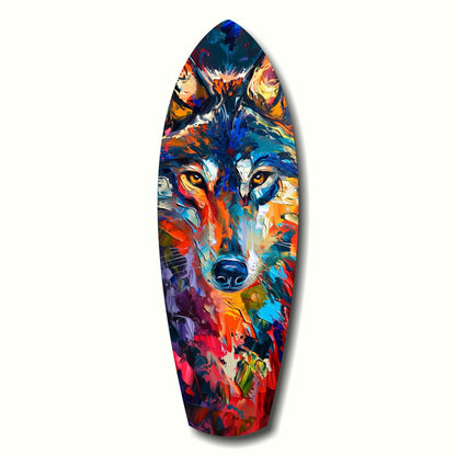 Alone Wolf V2 wolf glass wall art