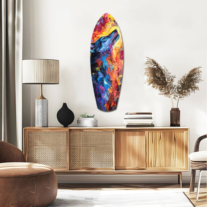 Alone Wolf Glass Wall Art