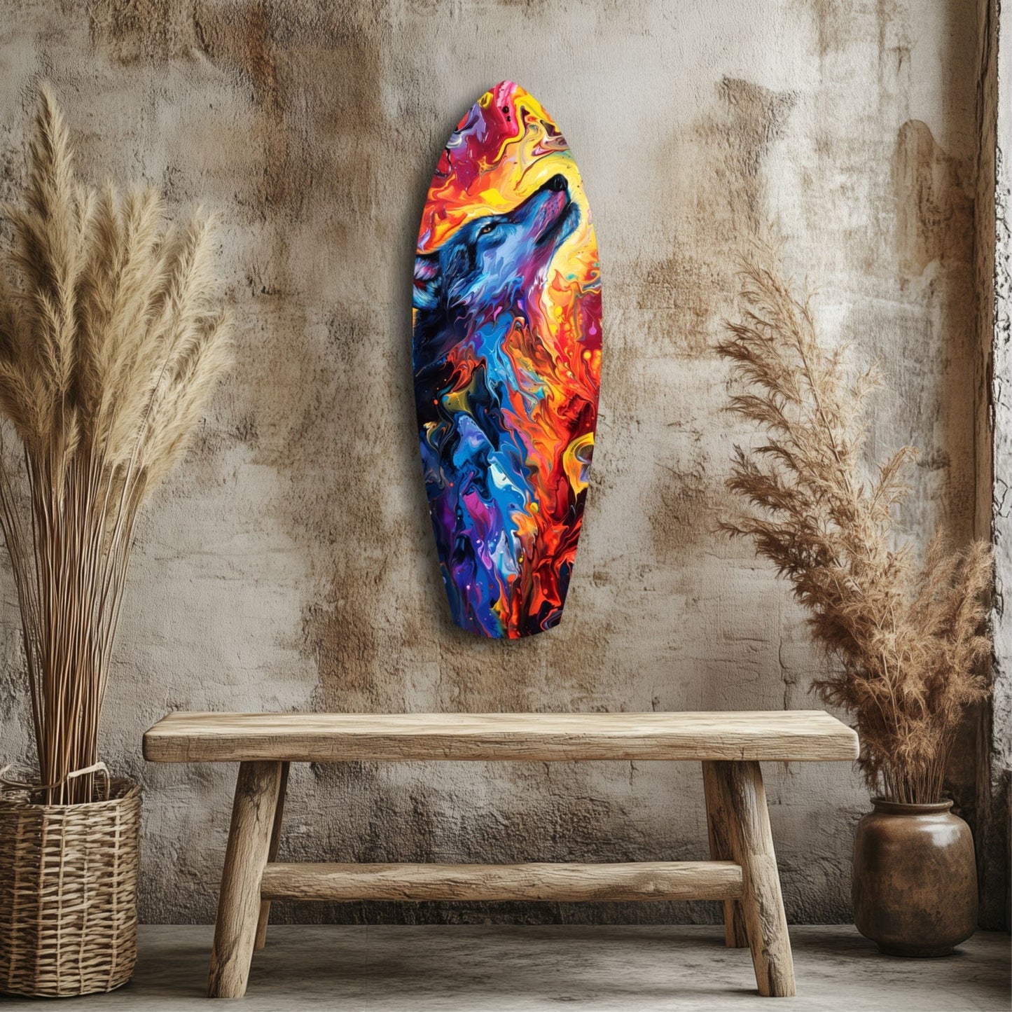 Alone Wolf Glass Wall Art