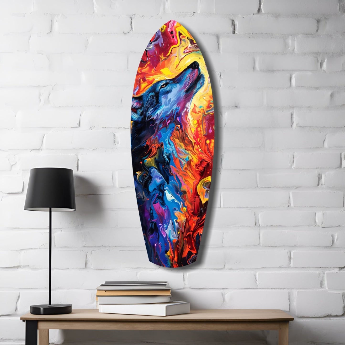 Alone Wolf Glass Wall Art