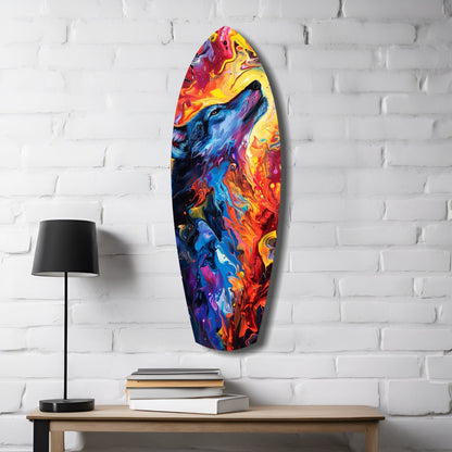 Alone Wolf Glass Wall Art
