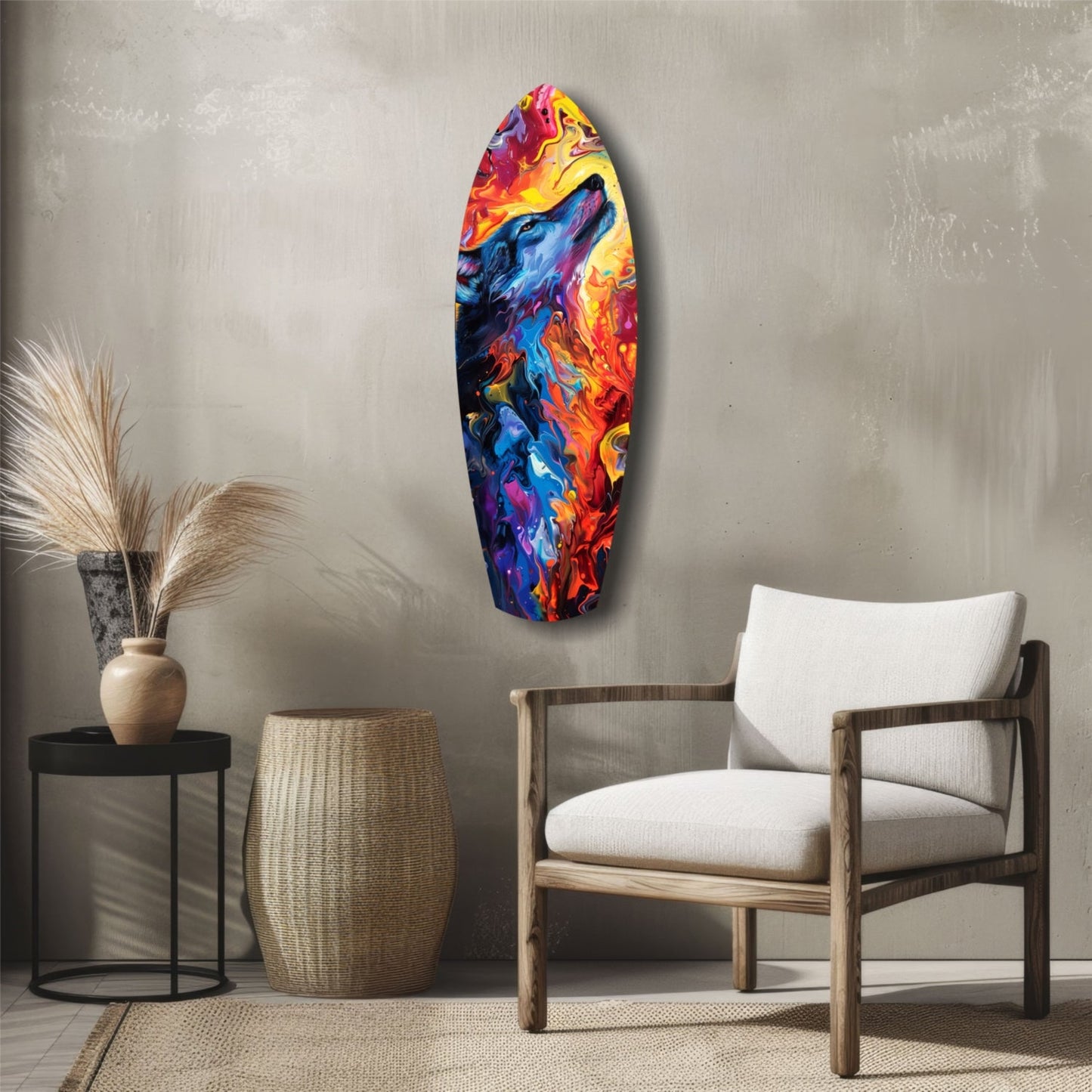 Alone Wolf Glass Wall Art