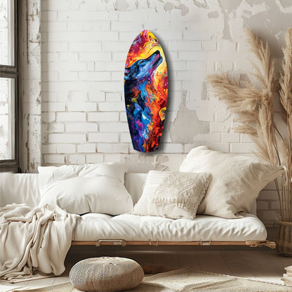 Alone Wolf Glass Wall Art