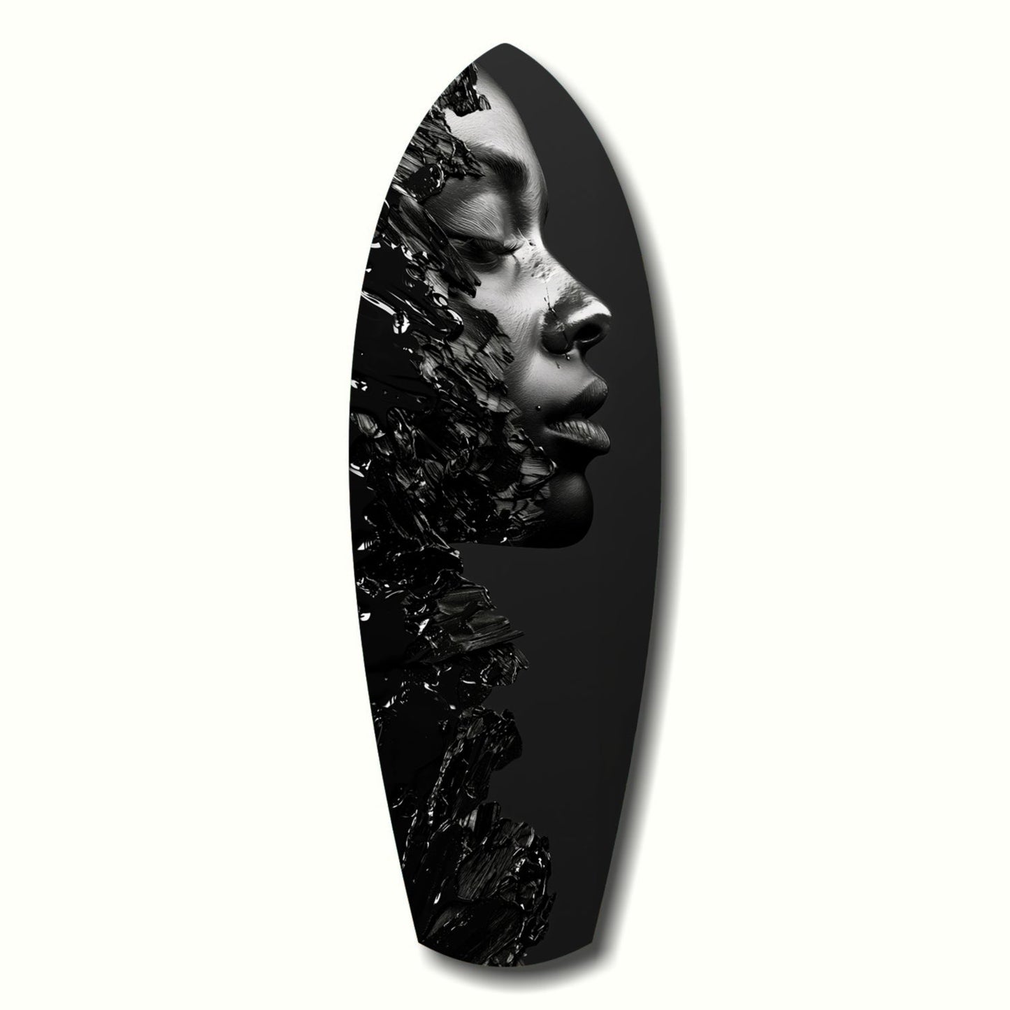 Woman Glass Wall Art hanging on a living room wall