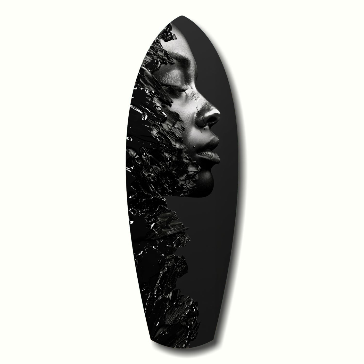 Woman Glass Wall Art hanging on a living room wall