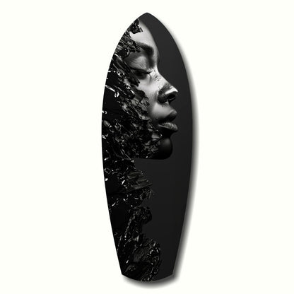 Woman Glass Wall Art hanging on a living room wall