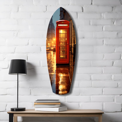 London Phone Booth Glass Wall Art