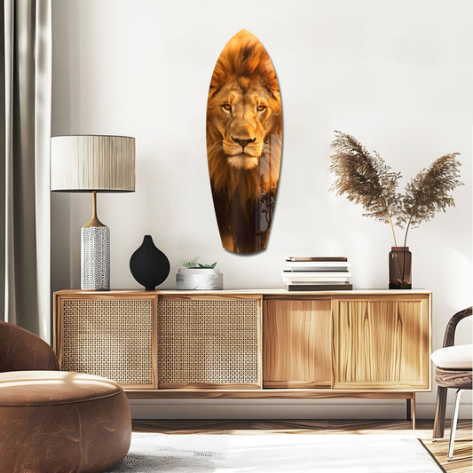 Mr Lion Glass Wall Art - Wildlife Portrait
