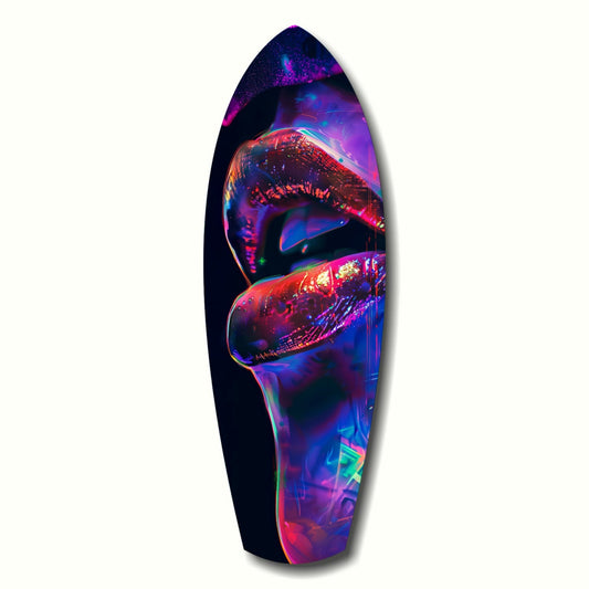 Colorful Lips pop art glass wall art V2