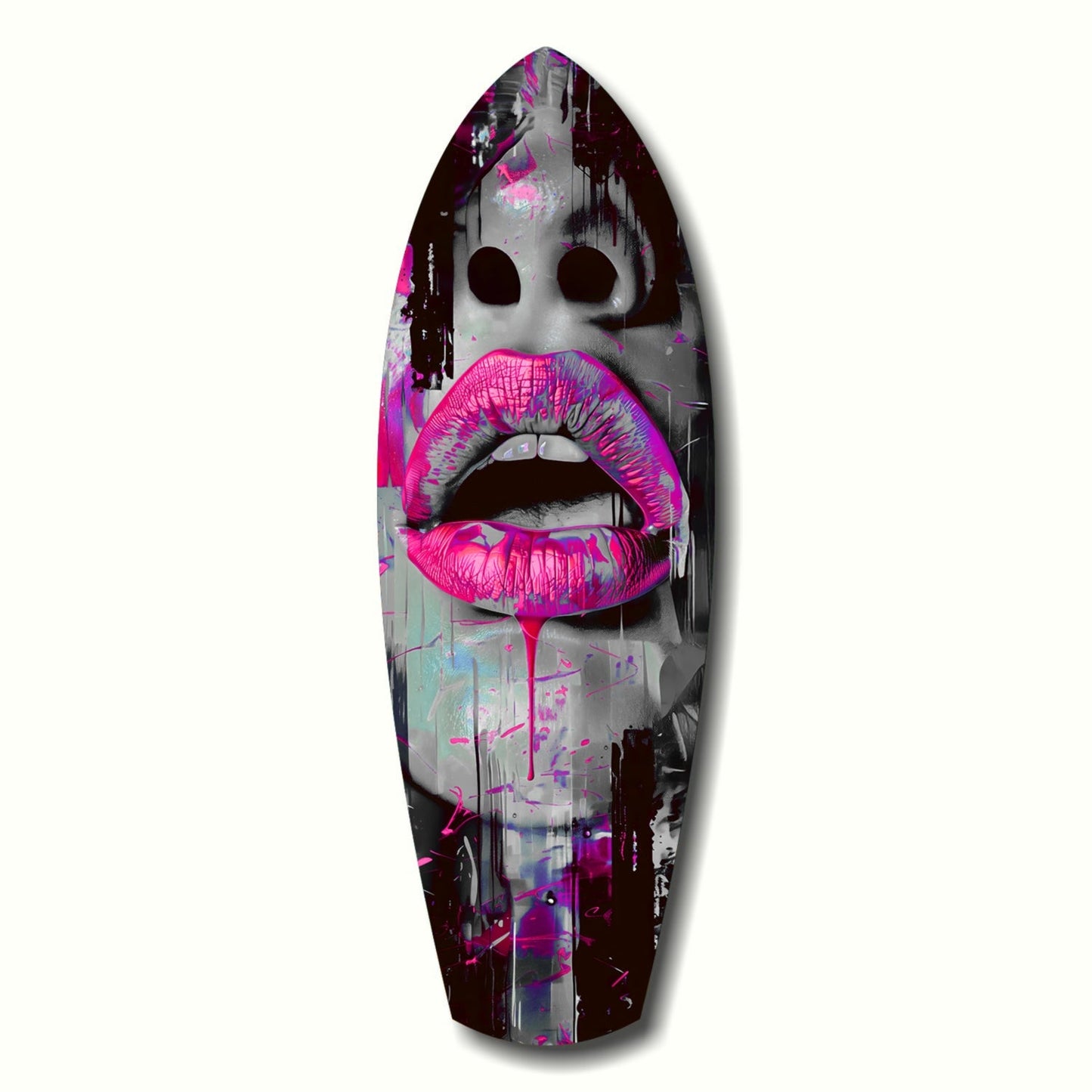 Colorful lips glass wall art pop art decor